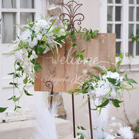 A8624 White Series Welcome Sign Flower Wedding Event Props