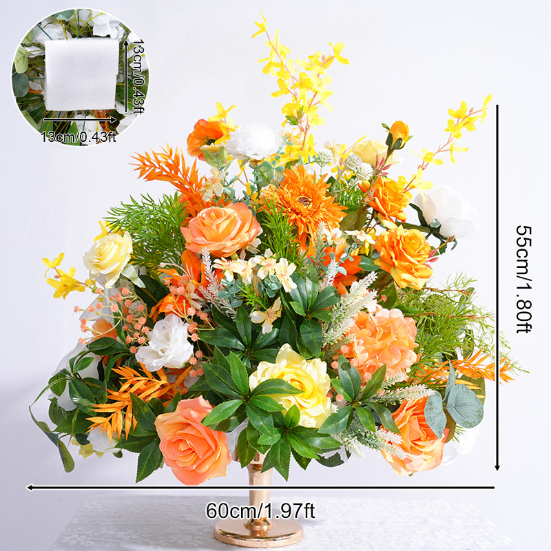 Orange White Series Floor Flower Arrangement Wedding – Angela Flower