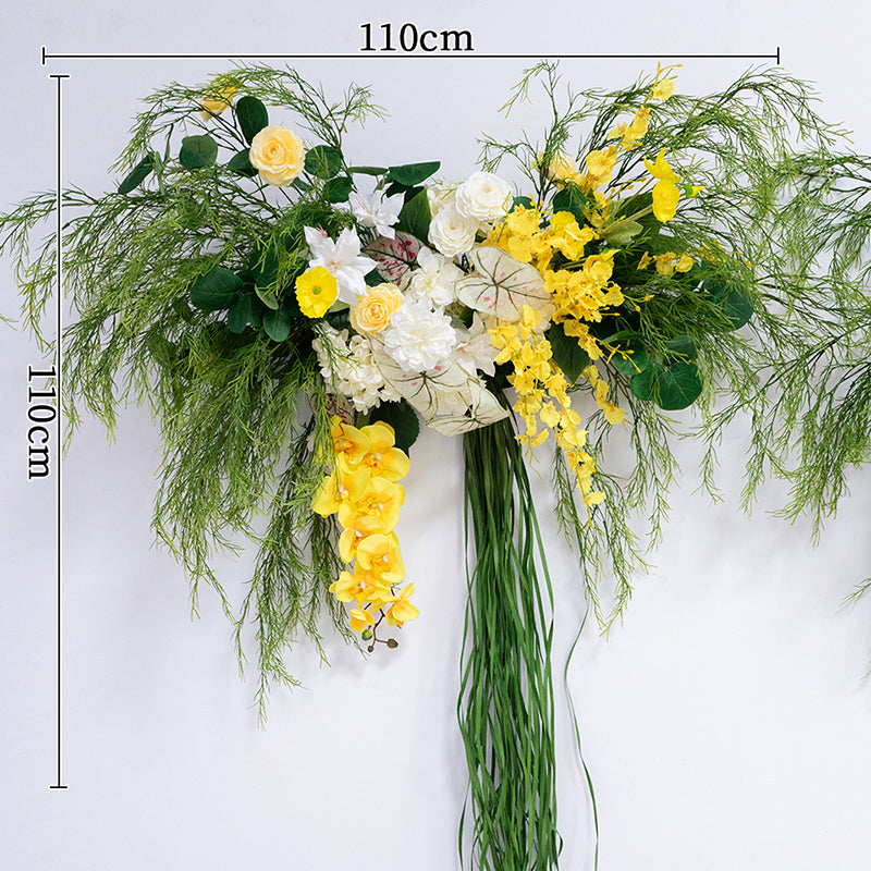 Mori Yellow Orchid Greenery Vine Hang Floral Row Floor Flower