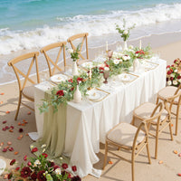 A9060 6.88ft Artificial Red White Greenery Garland Wedding Event Table Decor Props