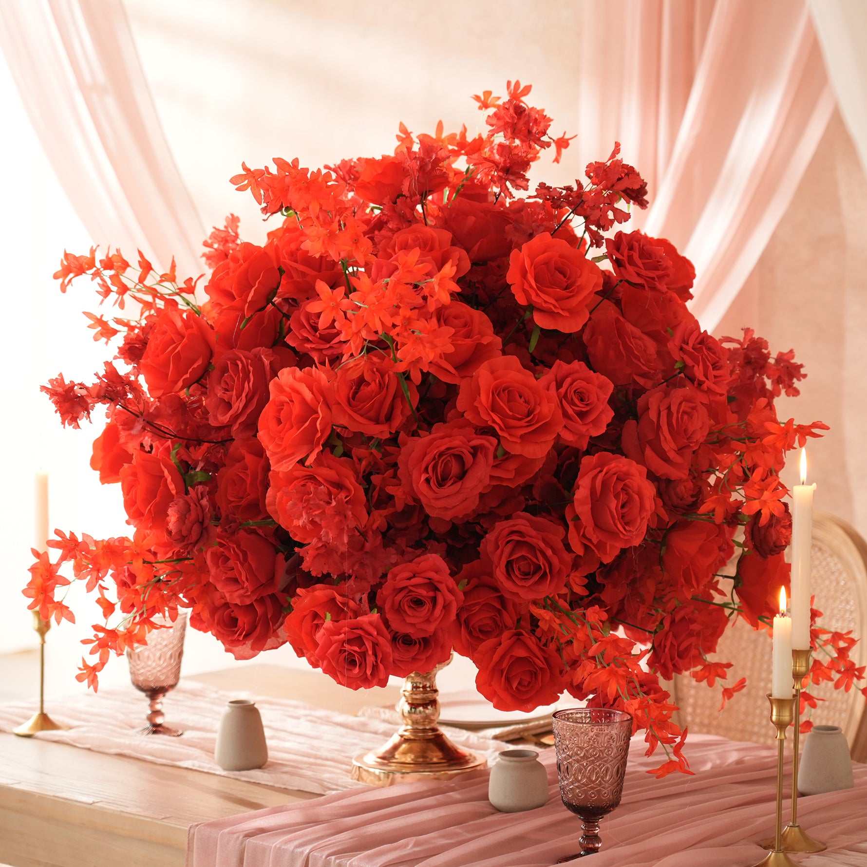 cherryオーダーページ A7721 Rose Cherry Blossom Table Centerpieces Floral Ball Wedding