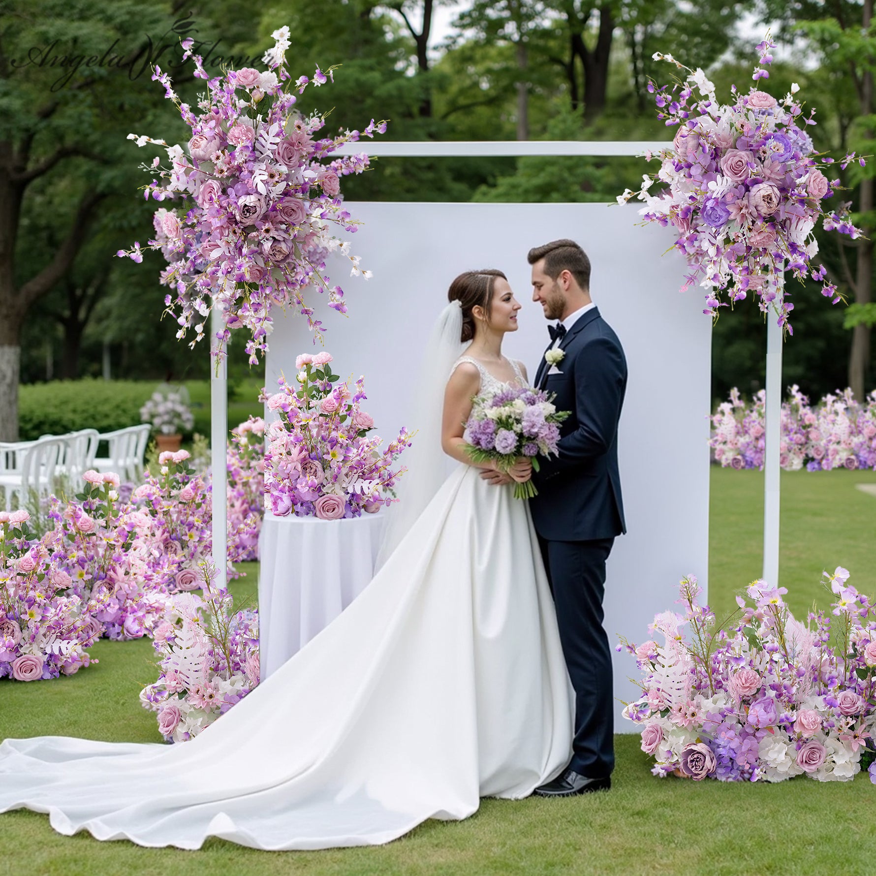 A7359 Purple Wedding Background Decoration, T-stage Road