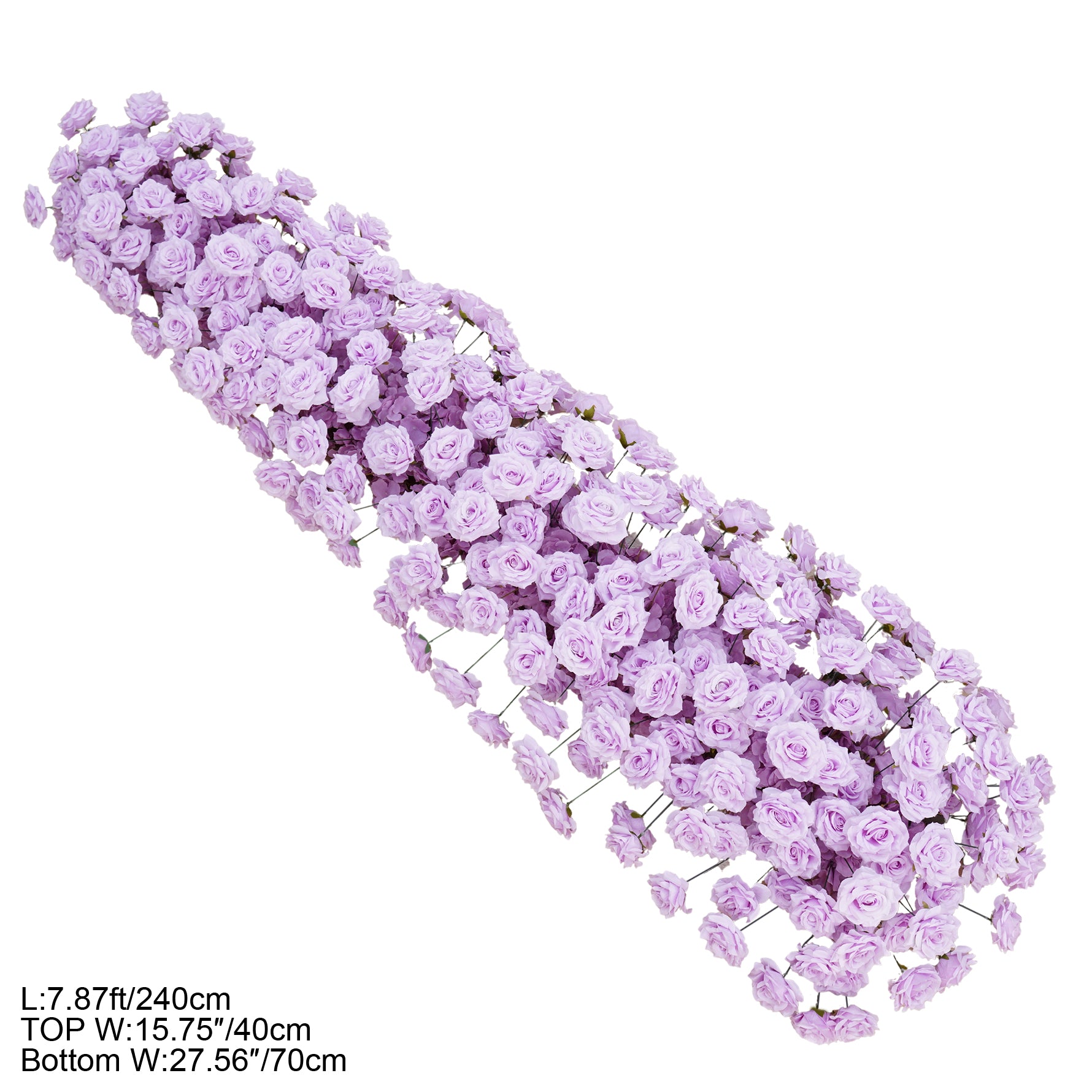 2.4m purple cascading rose flower arrangement