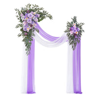 A9002 2pcs Purple Hanging Flower Arrangement With 2pcs Drapes Wedding Event Decor