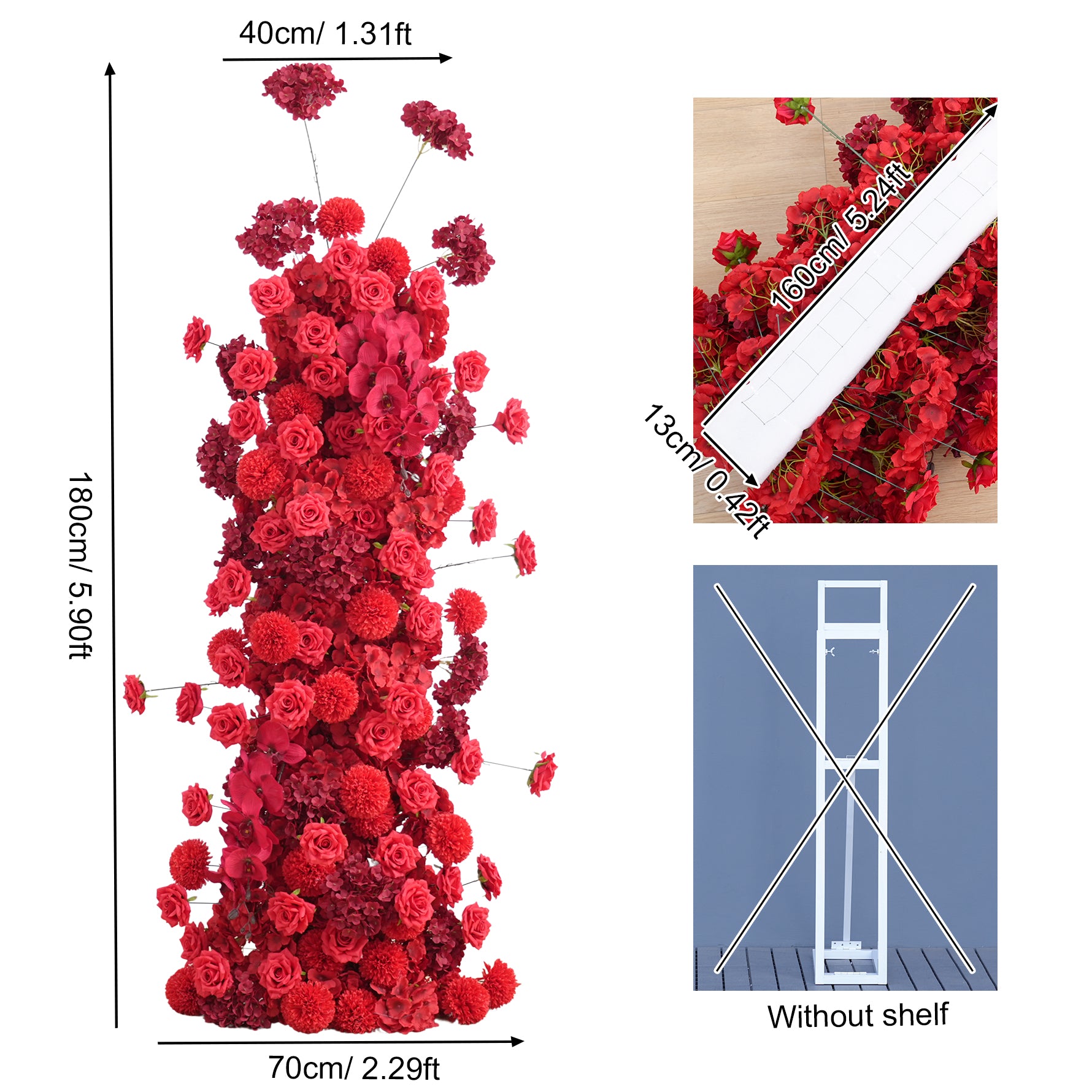 A8961 Pink Rose Hydrangea Floral Row KT Board Backdrop Wedding