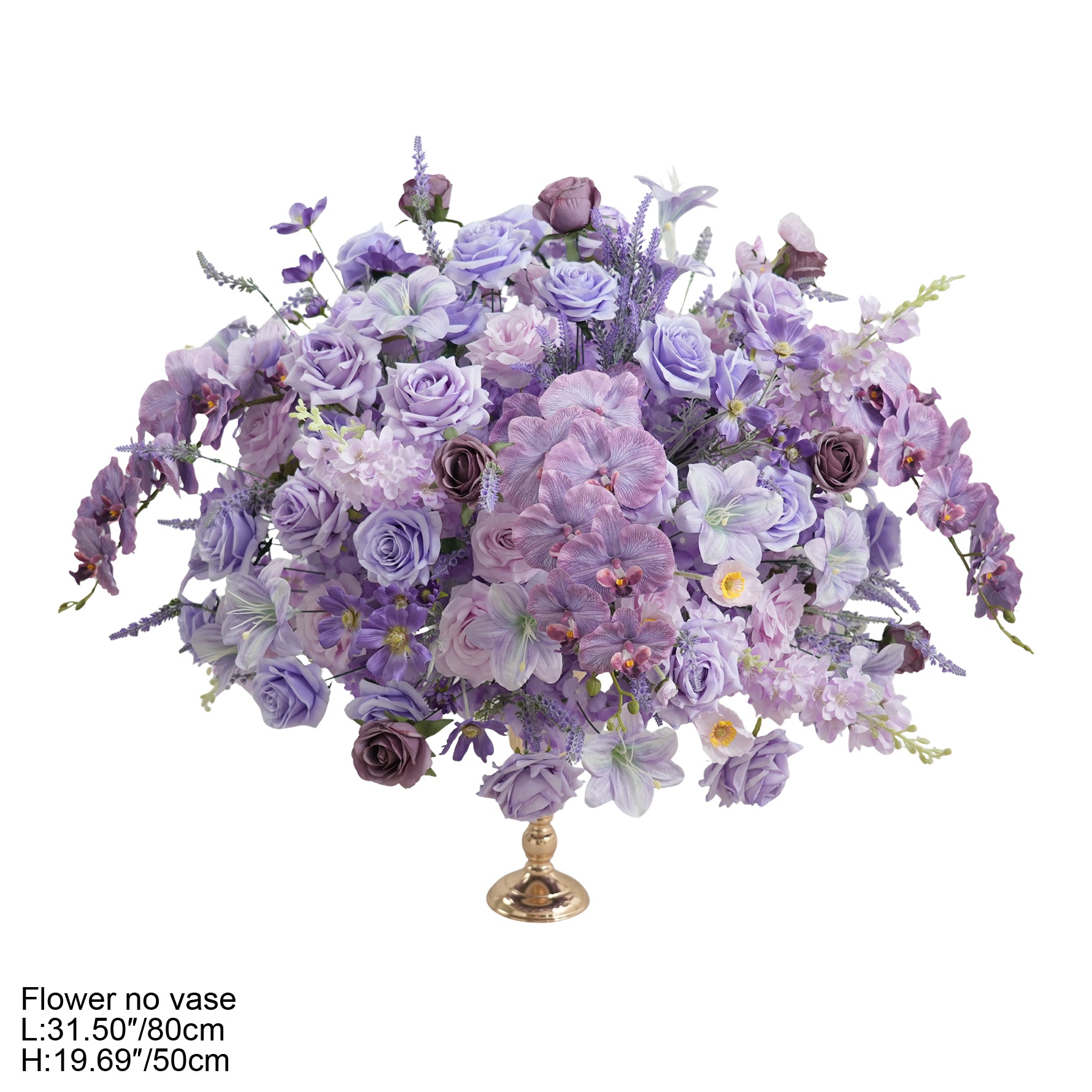 flowerKnows (パープルセット) A9002 Purple Lavender Rose Artificial Floral Row Horn Arch Aisle