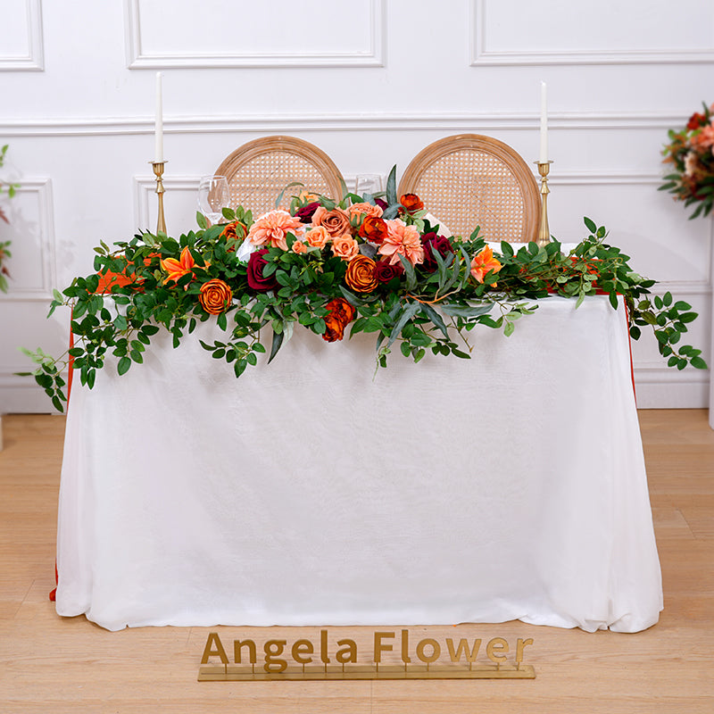 A863623 Autumn Color Series Green Plant Vine Flower Rattan Table