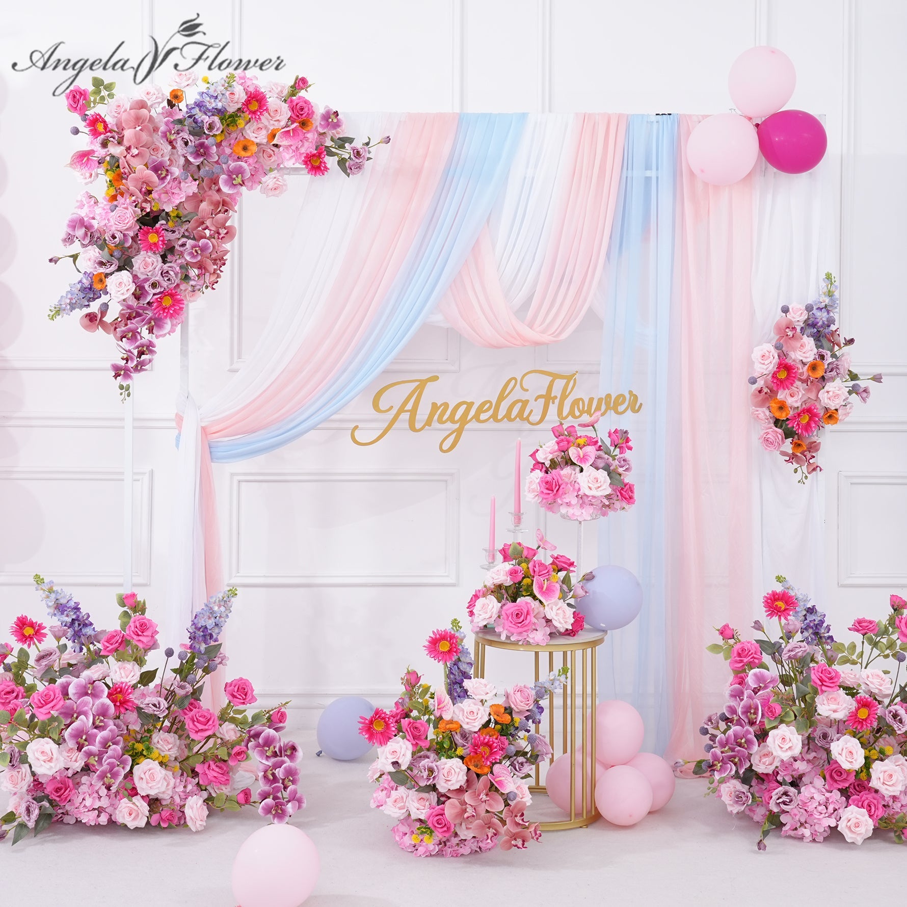 A8822 Hot Pink Rose Orchid Hang Floor Flower Table Centerpieces