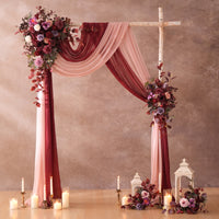 A9058 Artificial Burgundy Red Leaf Rose Hang Flower Outdoor Wedding Supplies