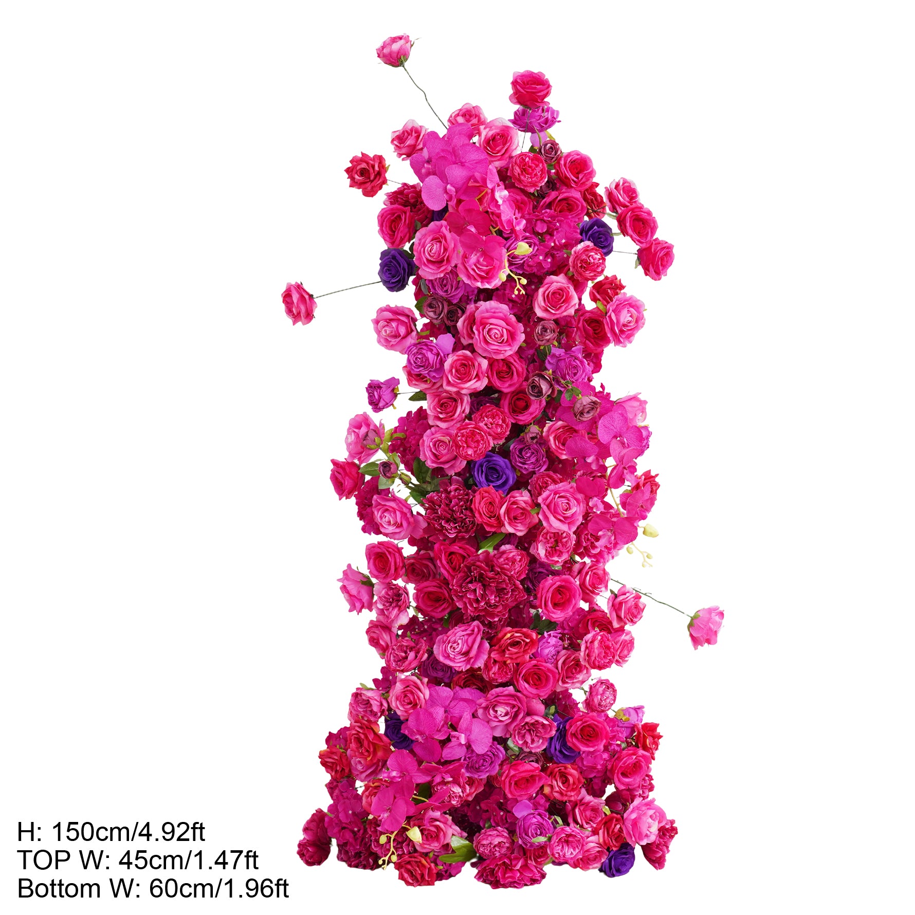 Luxury 5D Red Pink Rose Hydrangea Orchid Wedding Backdrop Floral