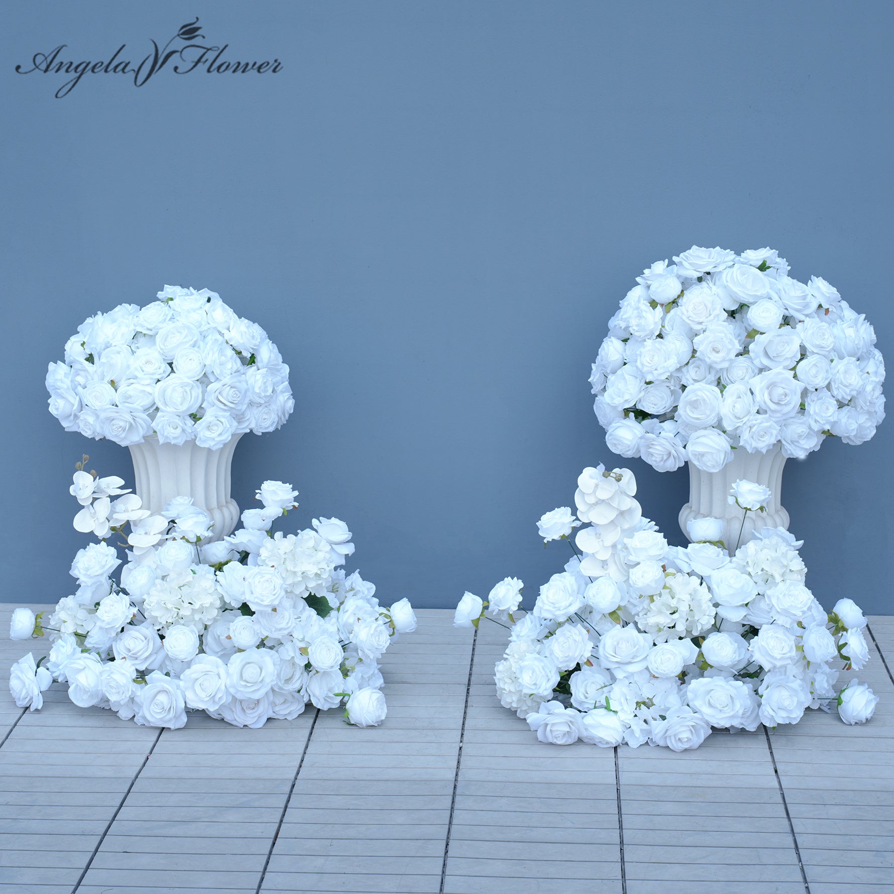 A875603 Pure White Floor Flower Row Decoration Wedding Event Props