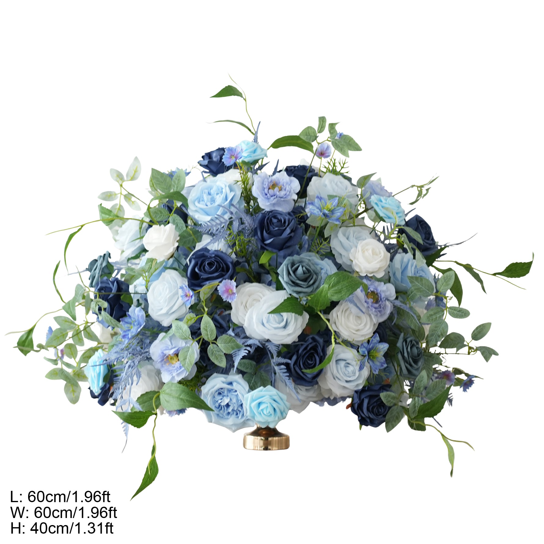 A9076 Blue Greenery Floral Row Table Centerpiece Ball Floor flower