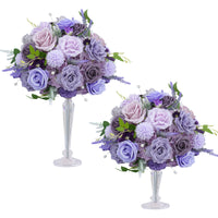 A8992 2pcs Purple Lavender Rose Flower Ball Table Centerpiece Wedding Decor Props