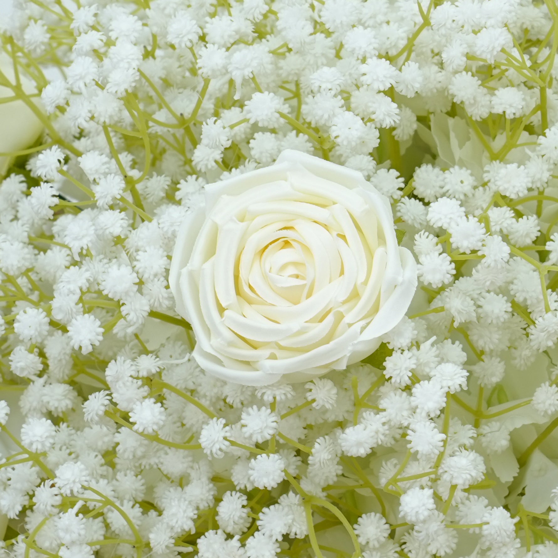 A8843 White Baby's Breath Rose Flower Ball Wedding Table