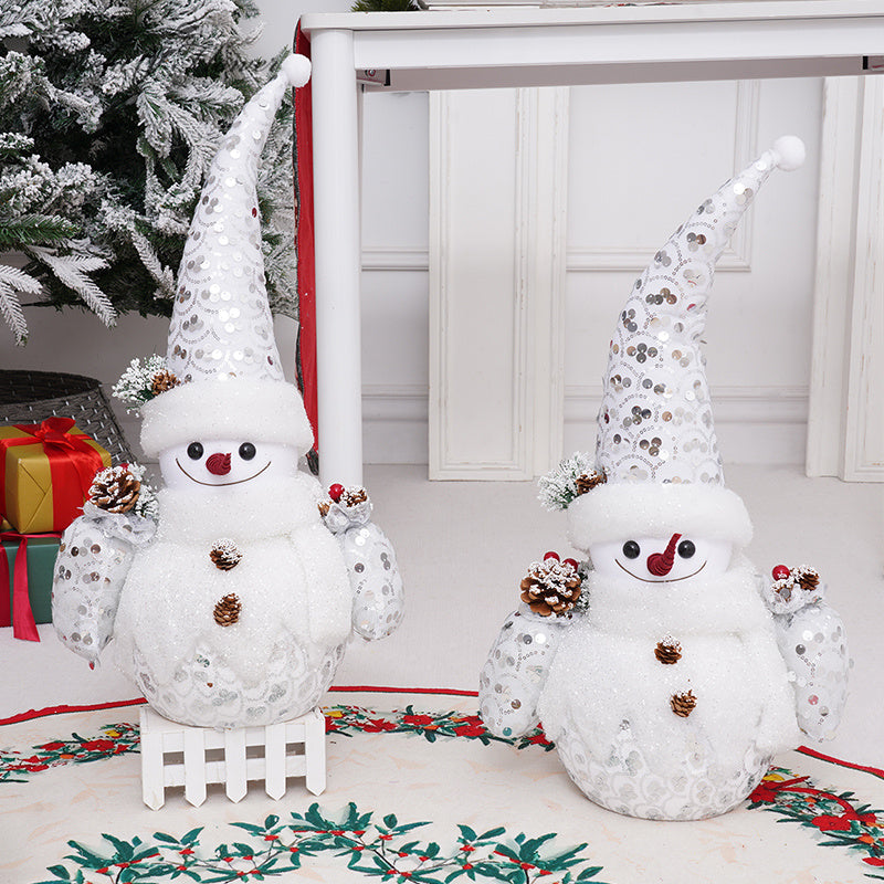 SD0426 Christmas Decorations White Snowman Doll Ornament – Angela