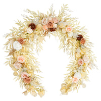 A9008 7ft Champagne Eucalyptus Leaves Garland Table Flower Ceremony Arch Props