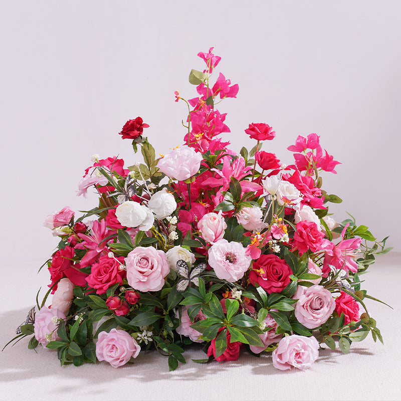 A866316 Hot Pink Series Rose Greenery Floor Flower