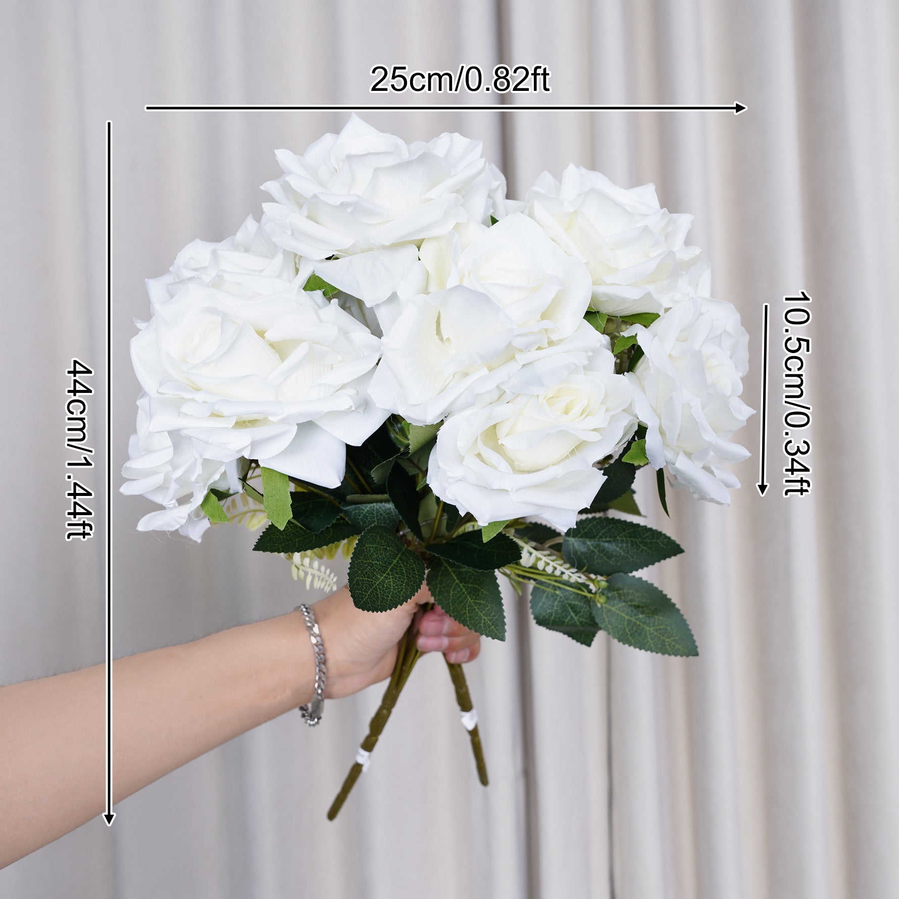 ローズ様 A8047 10pcs 44cm Artificial 7 Heads Rose Flower Bouquet