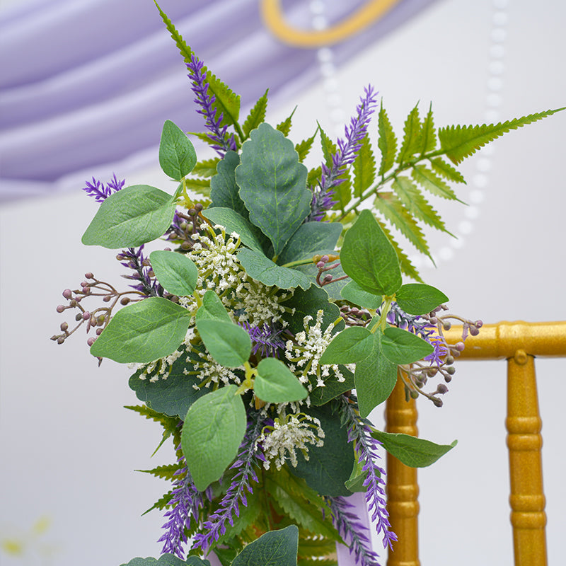 A865313 Purple Series Plant Vine Chair Flower Wedding Decor Floral