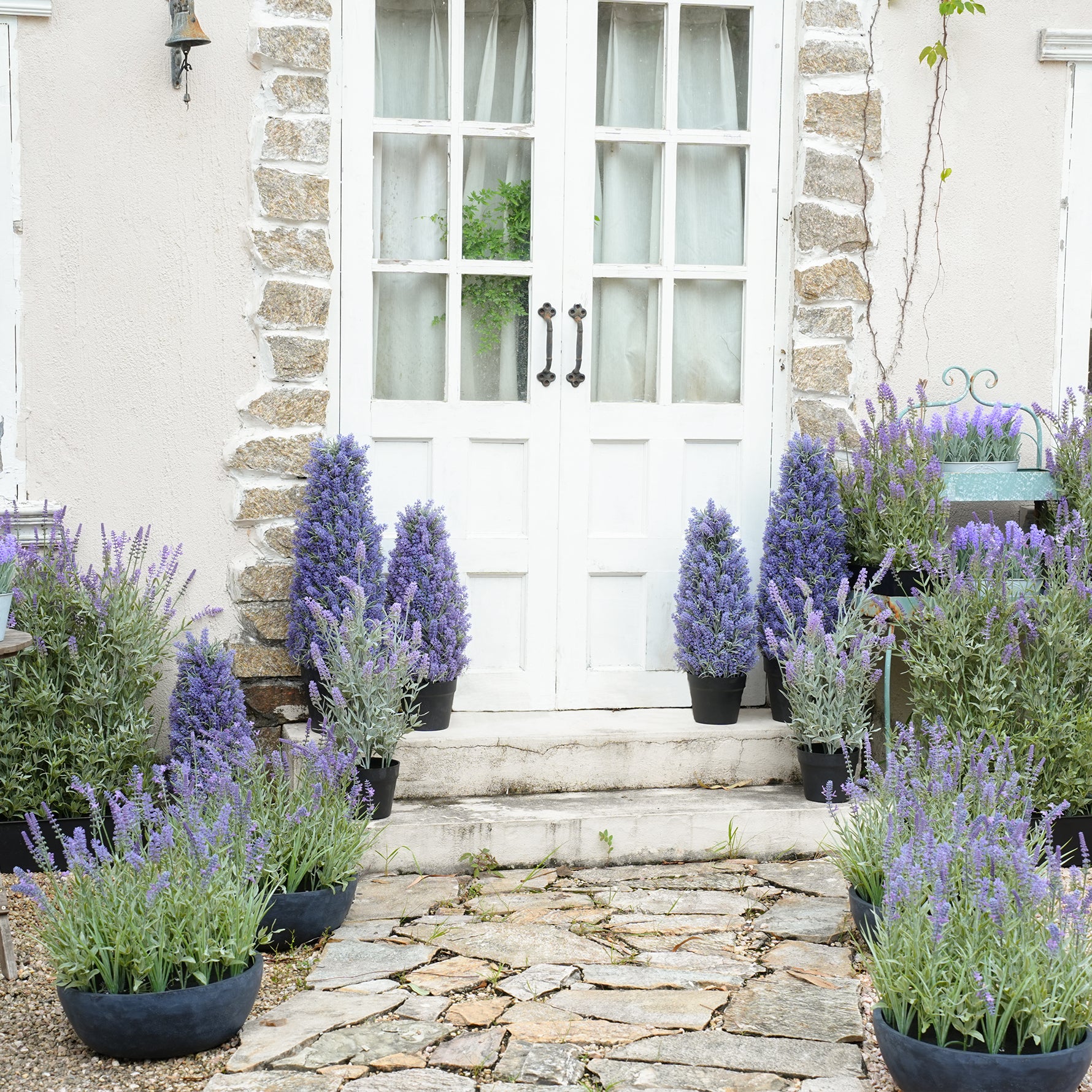 A5620226 1.97ft Purple Lavender Artificial Bonsai Potted Plants