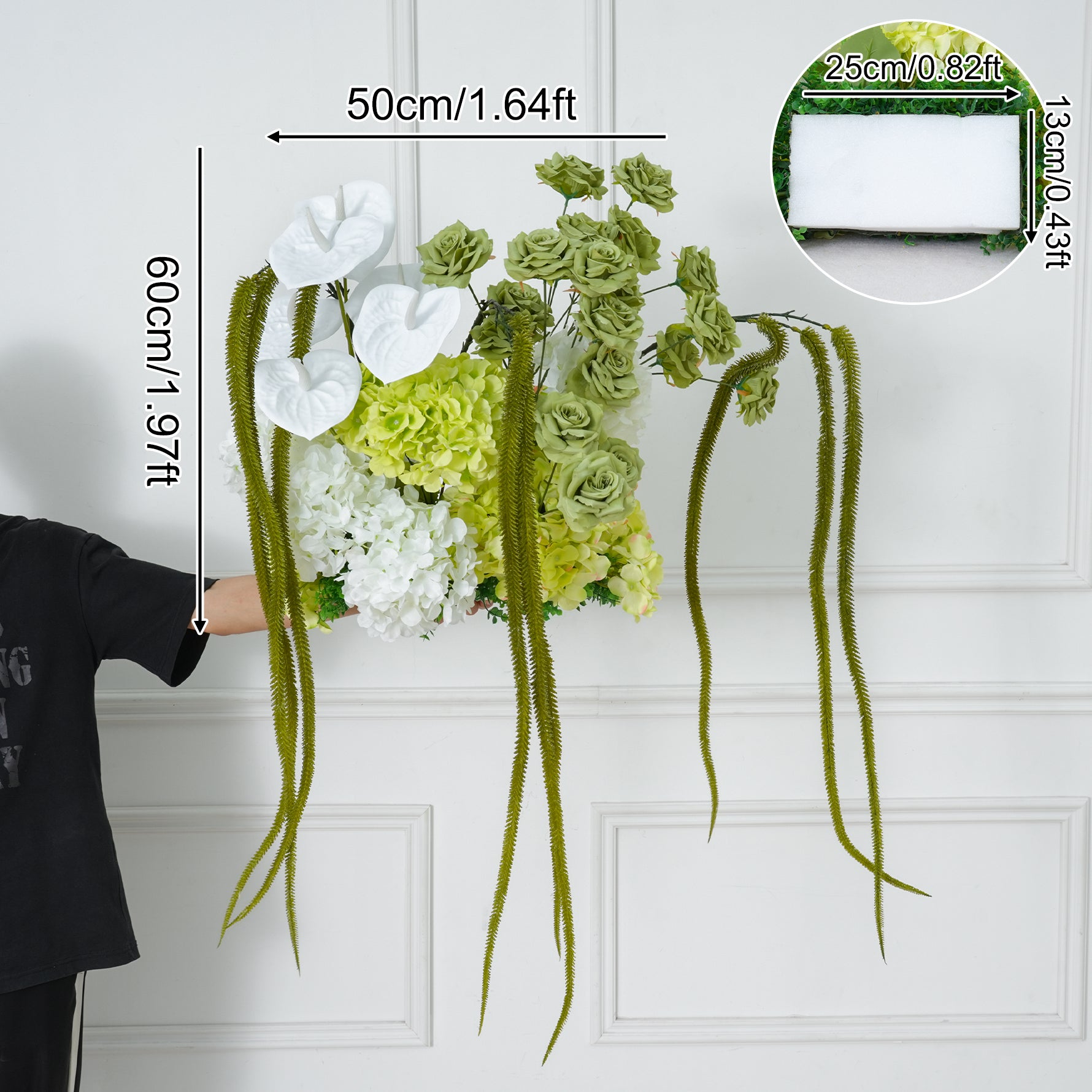 Angela Flower Champagne White Series With Greenery Floral