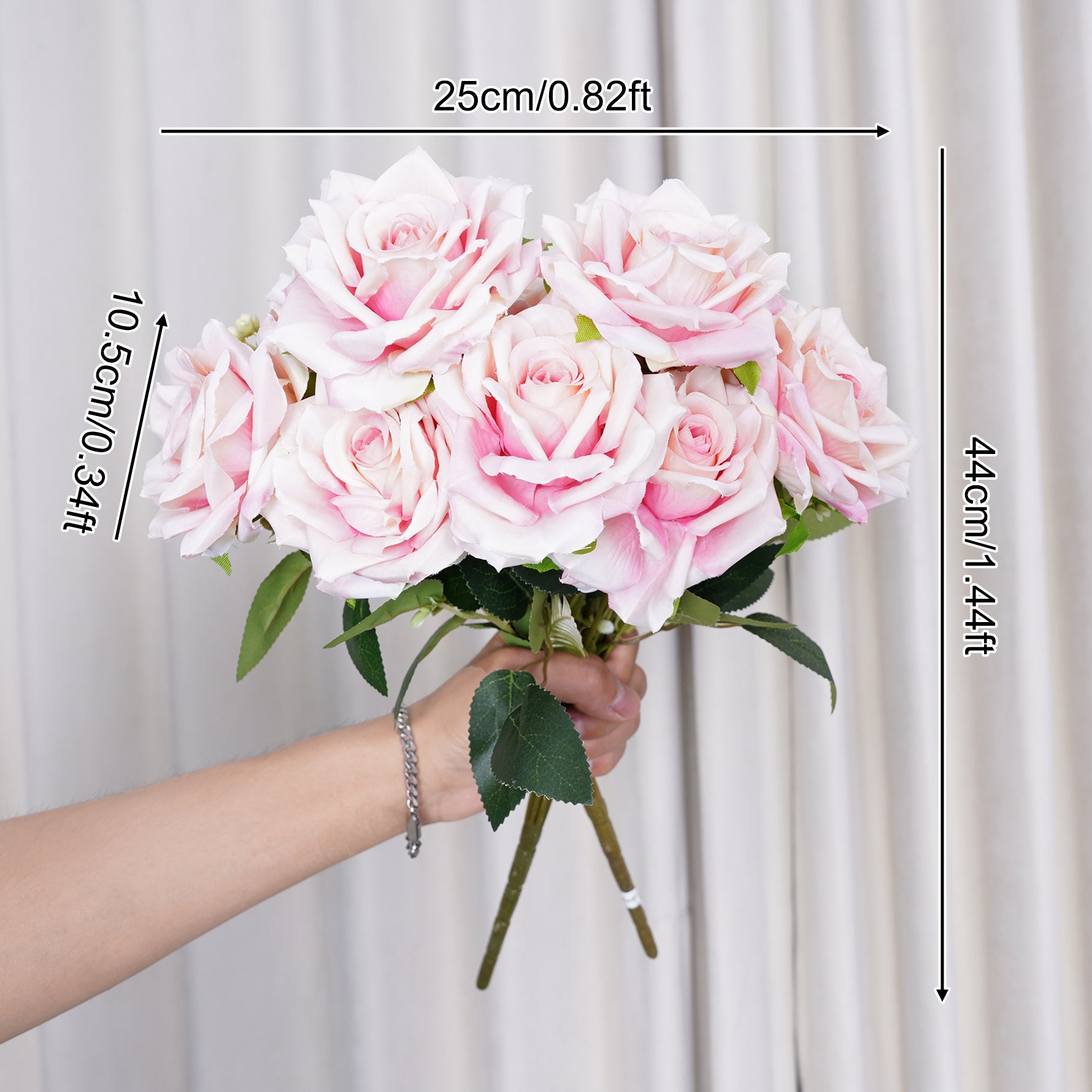 ローズ様 A8047 10pcs 44cm Artificial 7 Heads Rose Flower Bouquet