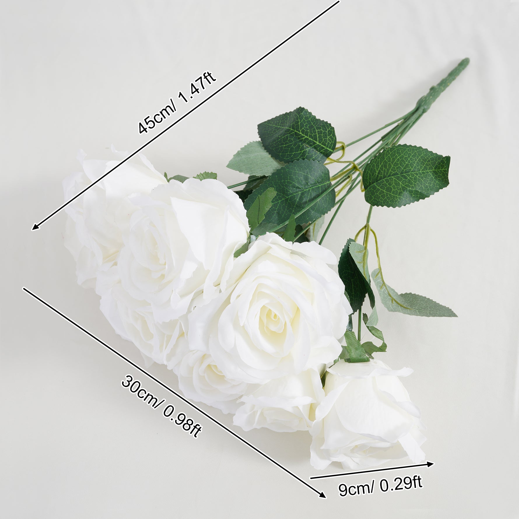 flower ページ A3168 10pcs 45cm Artificial 9 Heads Rose Flower Bouquet Home Decor