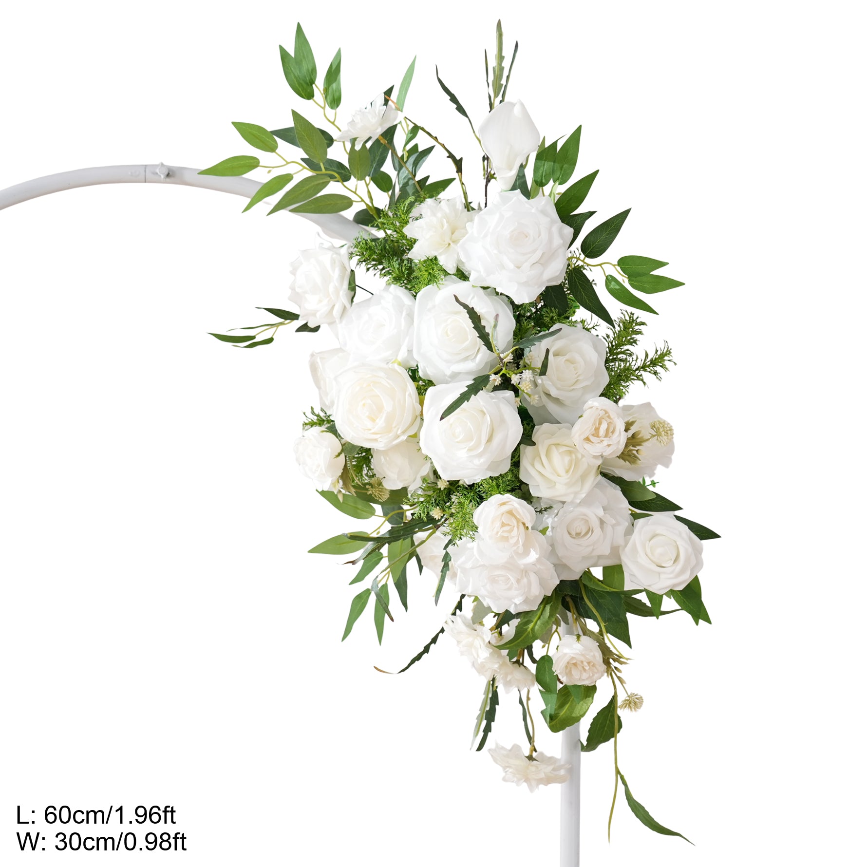 A9075 Mori Greenery White Rose Runner Hanging Flower Floor Floral
