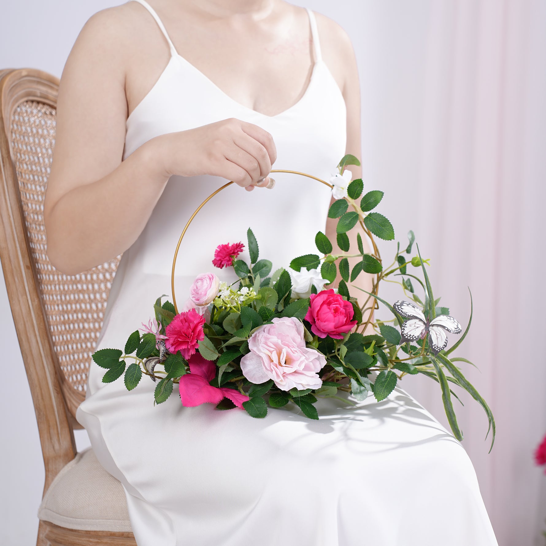 Angela Flower Black Burgundy Series Flower With Hoop Shelf Wedding