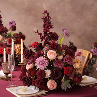 A9058 Burgundy Artificial Delphinium Rose Table Centerpiece Wedding Birthday Party Decor