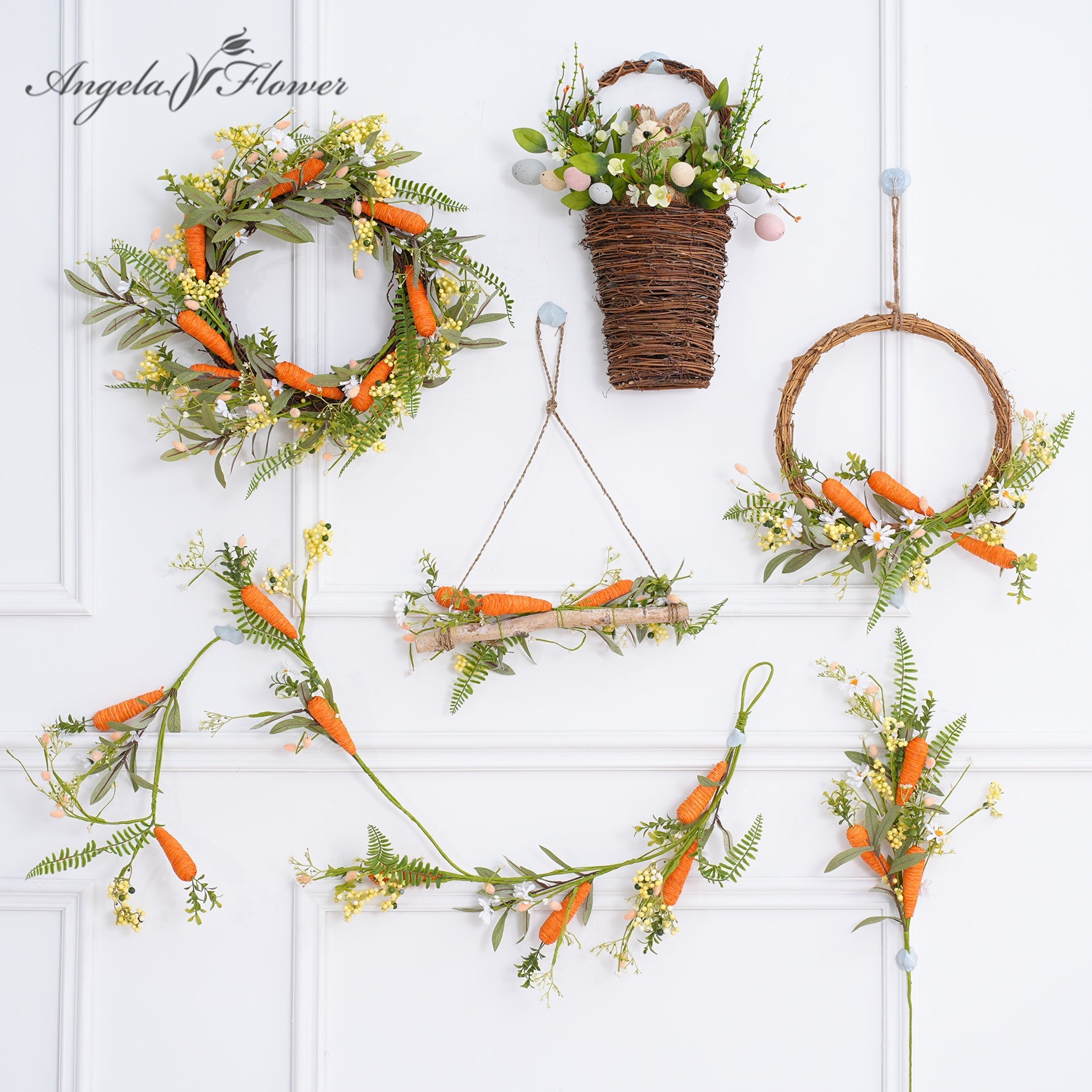 A2094 Carrot Flower Arrangement Series Wreath Plant Vine Flower