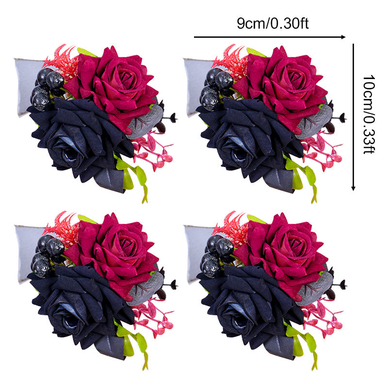 A865404 Black Burgundy Series Wrist Flower Bride And Groom Wedding
