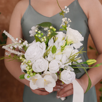 A8624 White Series With Greenery Bridesmaid Bouquet Wedding Floral Arrangement