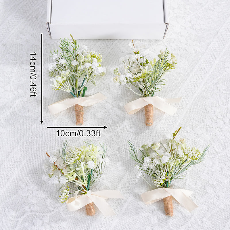 フラワー・ガーデニング corsage no.769 White dendrobium orchid wrist corsage with rhinestone jewels