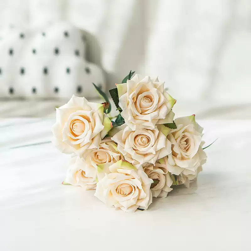 Multicolor Artificial Rose Collection Flat Lay
