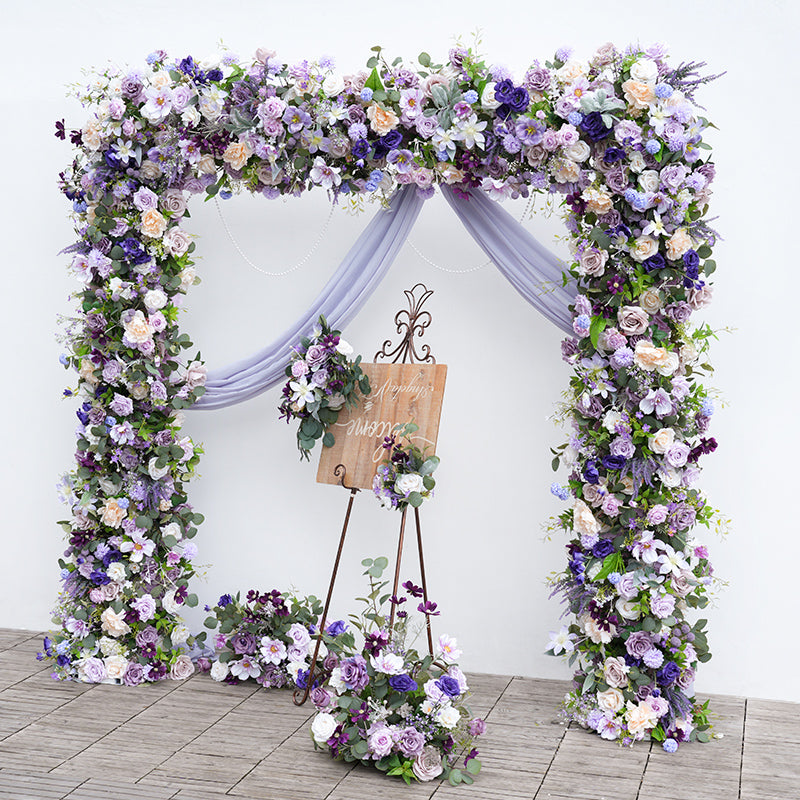 A865317 Purple Series With Greenery Welcome Sign Flower