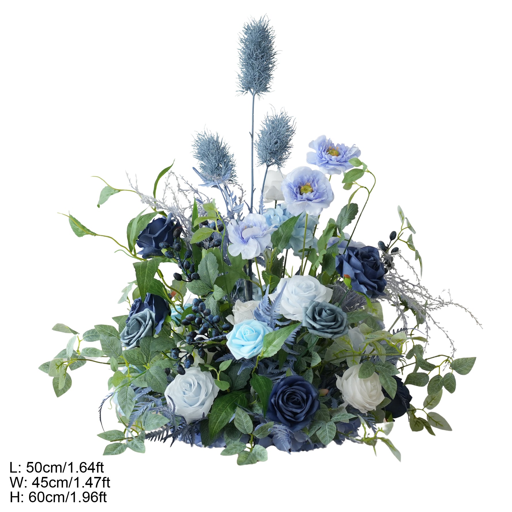 Blue Greenery Floral Row Table Centerpiece Ball Floor flower KT