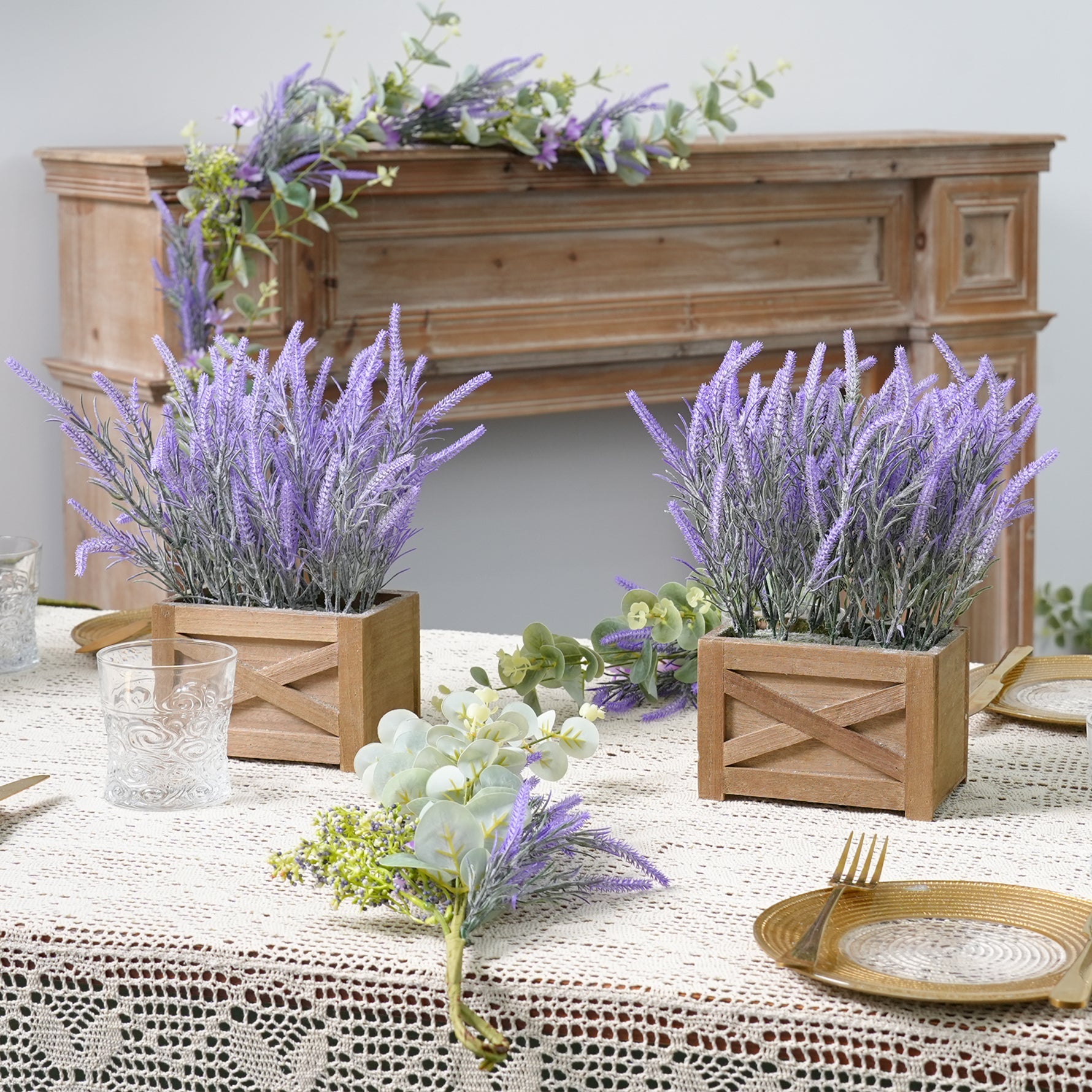 ラベンダーブルー!! A209547 0.98ft Purple Lavender Artificial Bonsai Potted