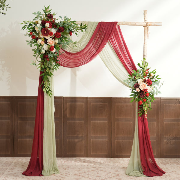 A9060 Artificial Red White Greenery Hanging Flower Wedding Ceremony Party Decor