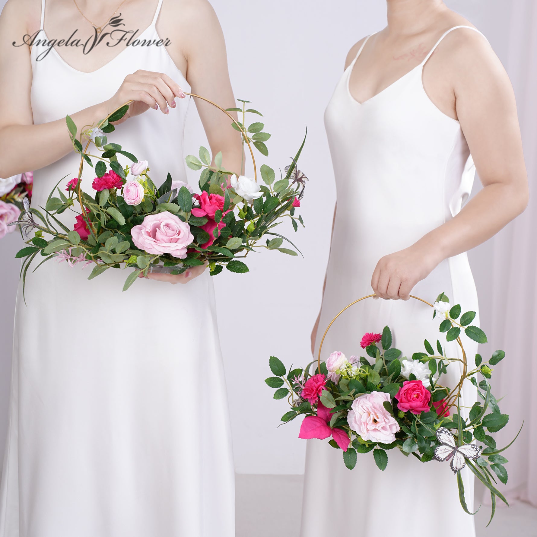 Angela Flower Black Burgundy Series Flower With Hoop Shelf Wedding