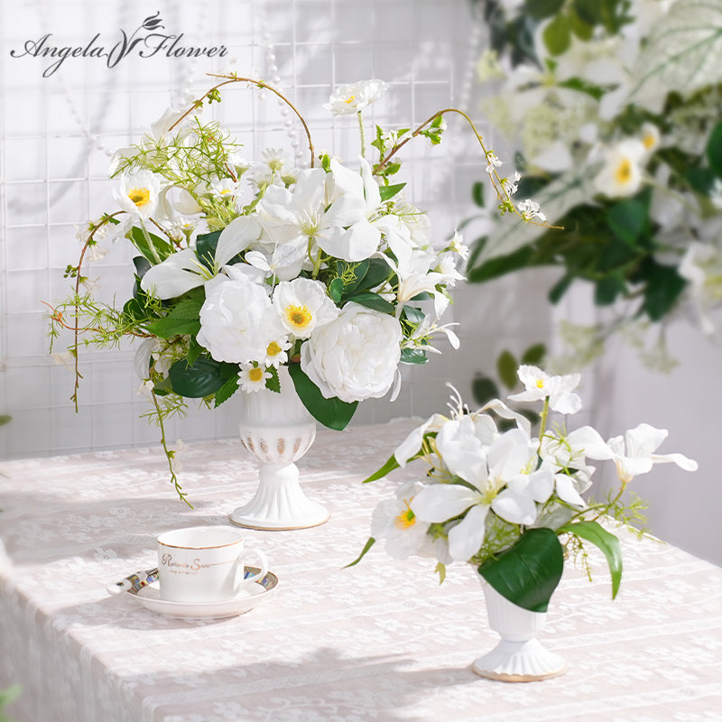 A869704 White Series Daisy Vase Flower Wedding Floral Arrangement