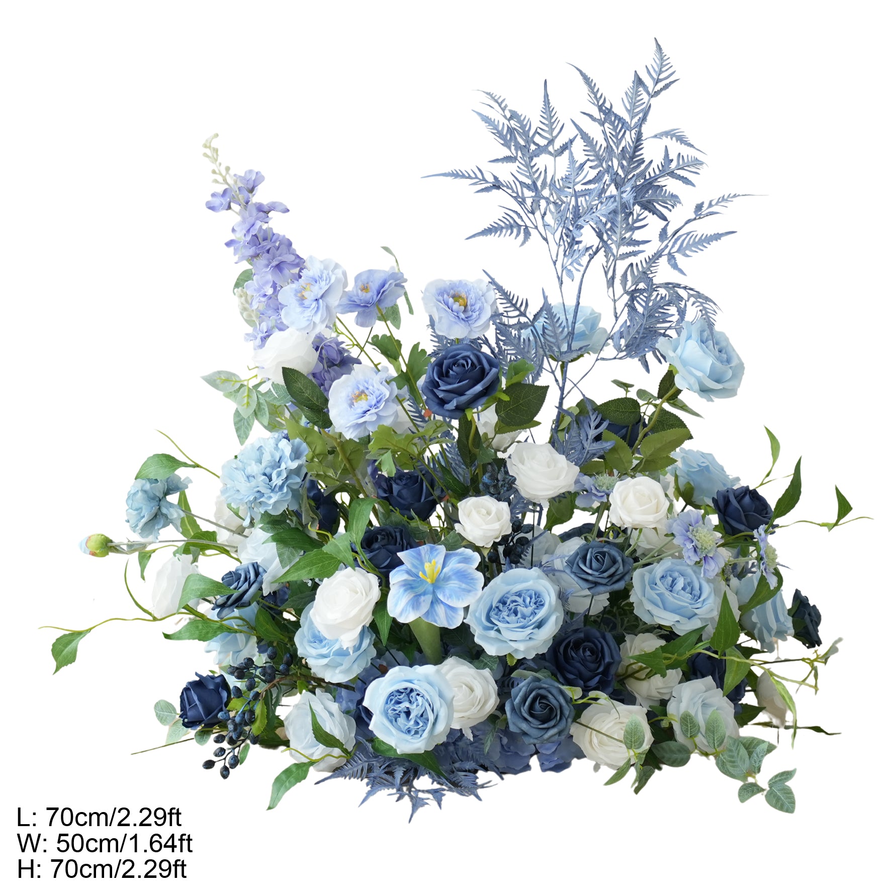 A9076 Blue Greenery Floral Row Table Centerpiece Ball Floor flower