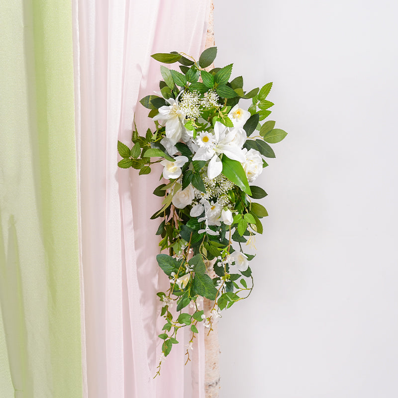 Angela Flower Black Burgundy Plam Mist Grass Hang Flower Row