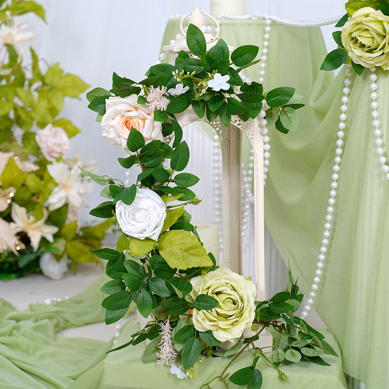 A863917 Champagne White Series With Greenery Plants Vine Flower