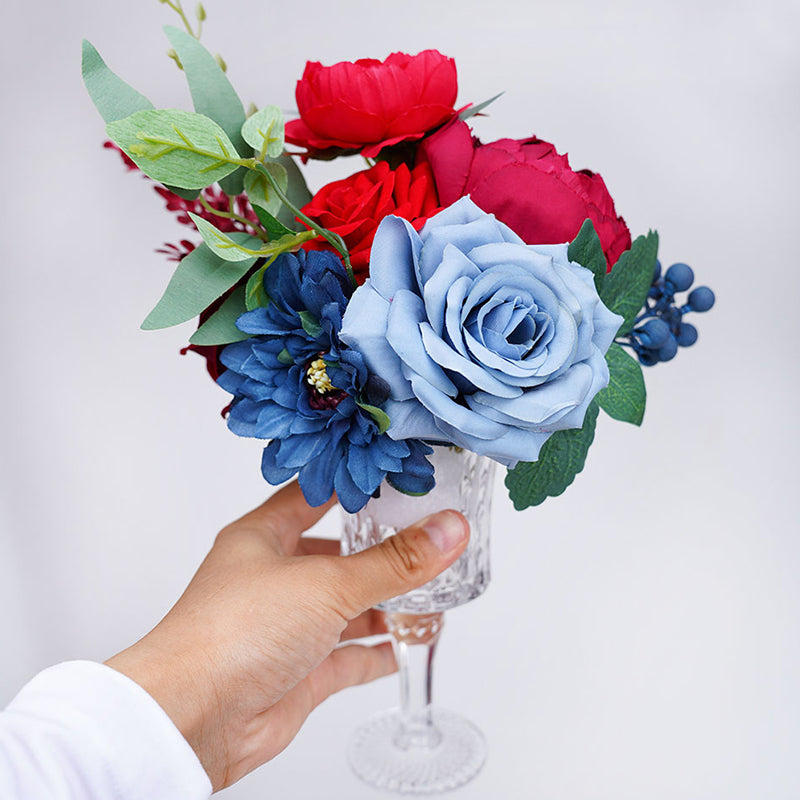 A863711 Red Blue Series Flowers Wedding Banquet Centerpieces Props
