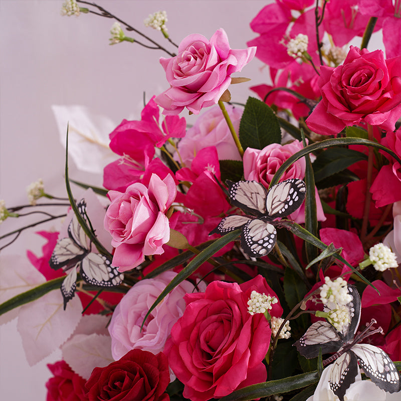 A866313 Hot Pink Series Rose Floor Flower Arrangement