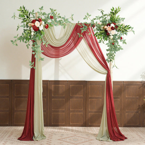 A9060 Artificial Red White Greenery Hanging Flower Wedding Photo Backdrops Supplies