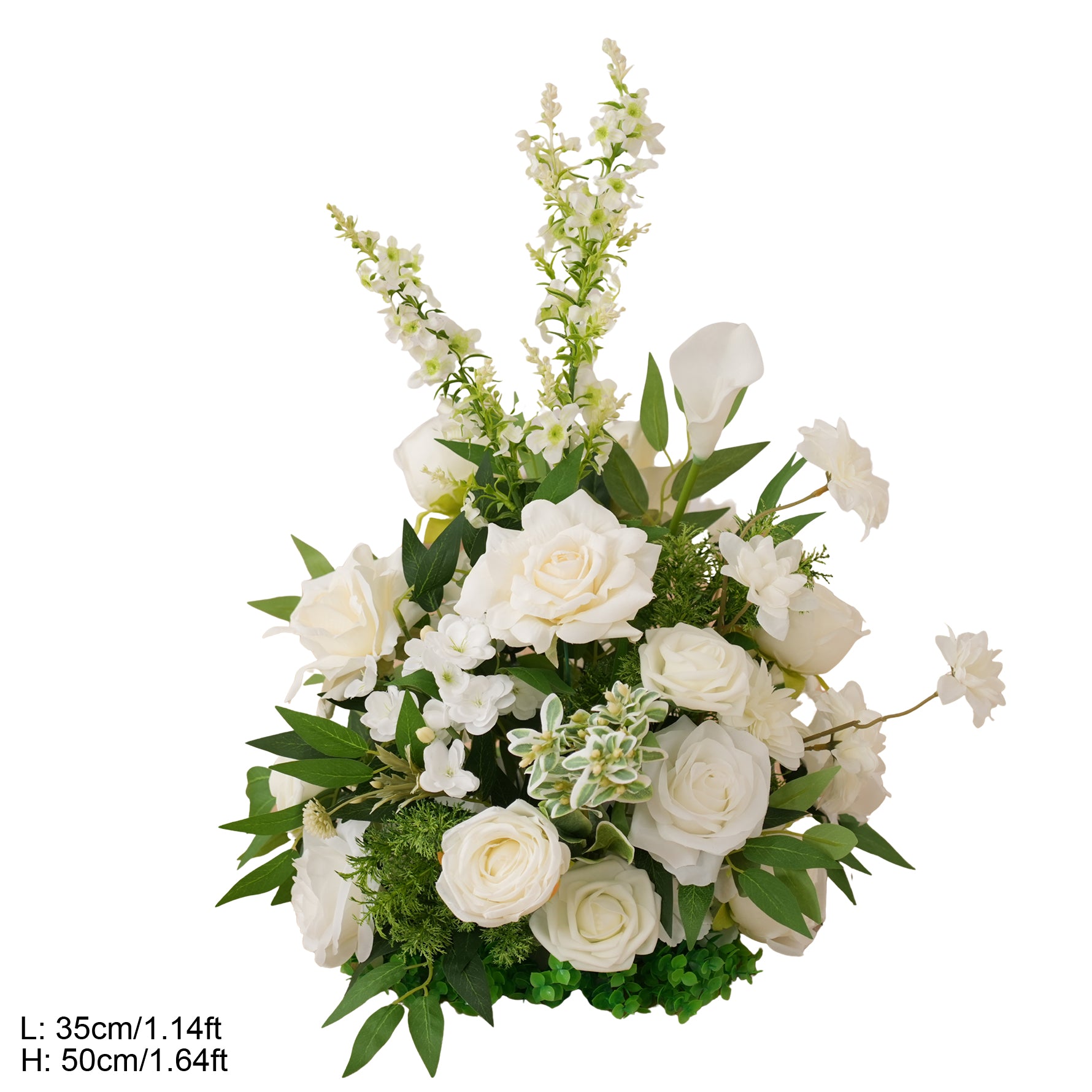 Mori Greenery White Rose Runner Hanging Flower Floor Floral