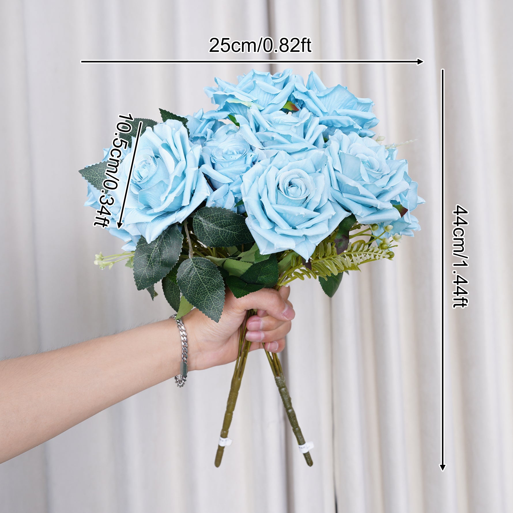 Blue roseページ A8047 10pcs 44cm Artificial 7 Heads Rose Flower Bouquet – Angela