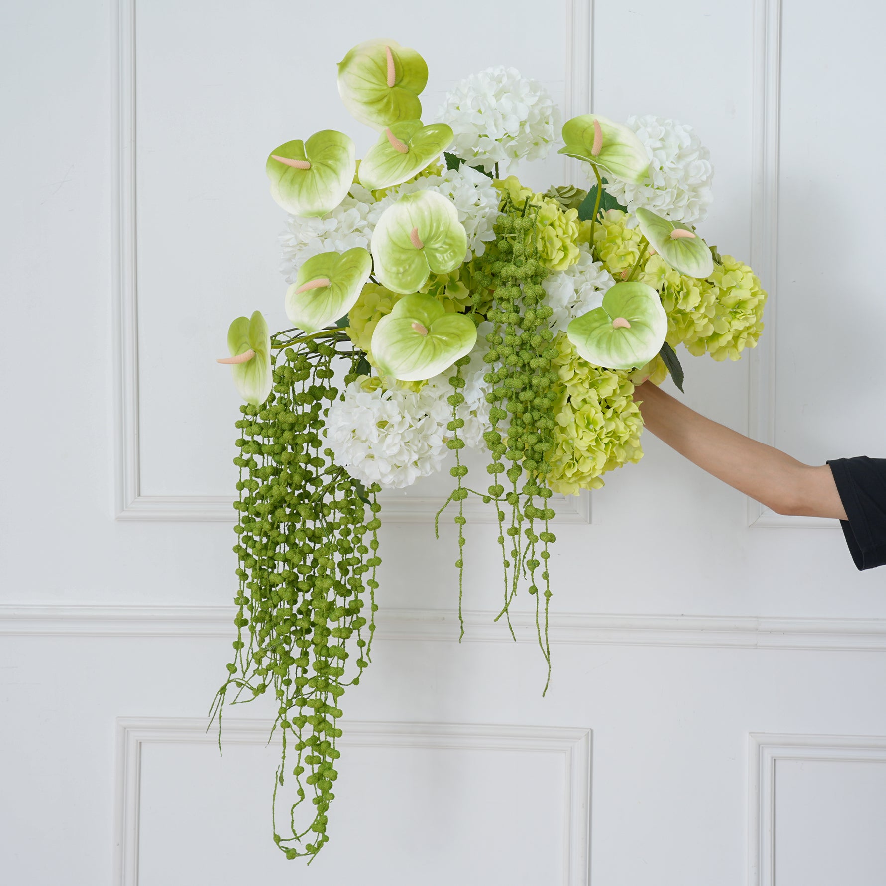 Angela Flower Champagne White Series With Greenery Floral